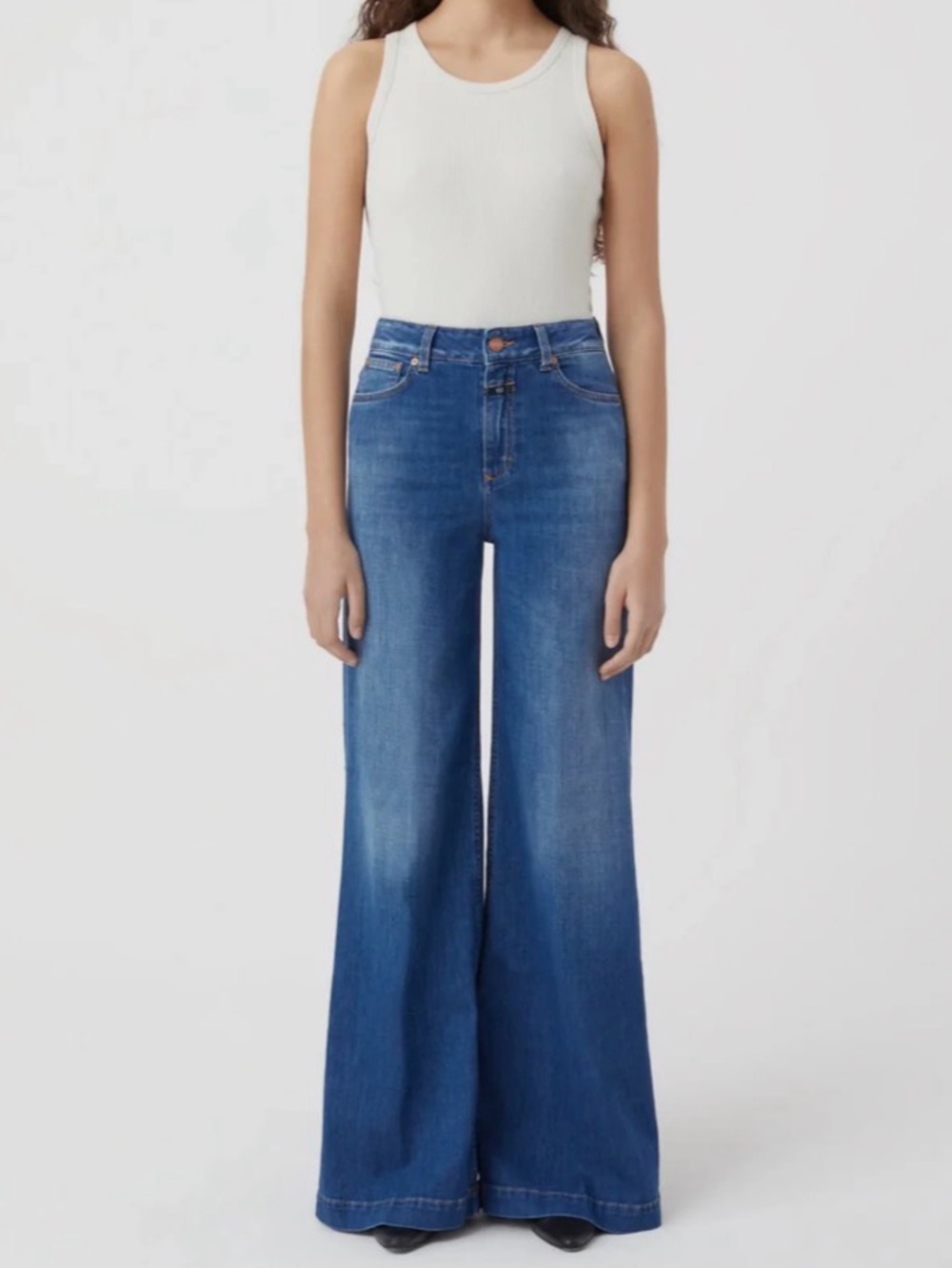 Closed Blue High-Rise Wide-Leg Flare Jeans